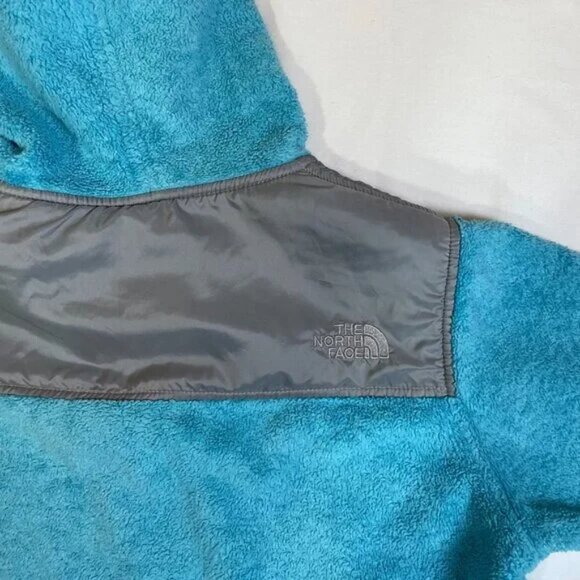 The North Face Girls Oso Hoodie Jacket Full Zip Fleece Pockets Aqua Blue Size L - Picture 4 of 12